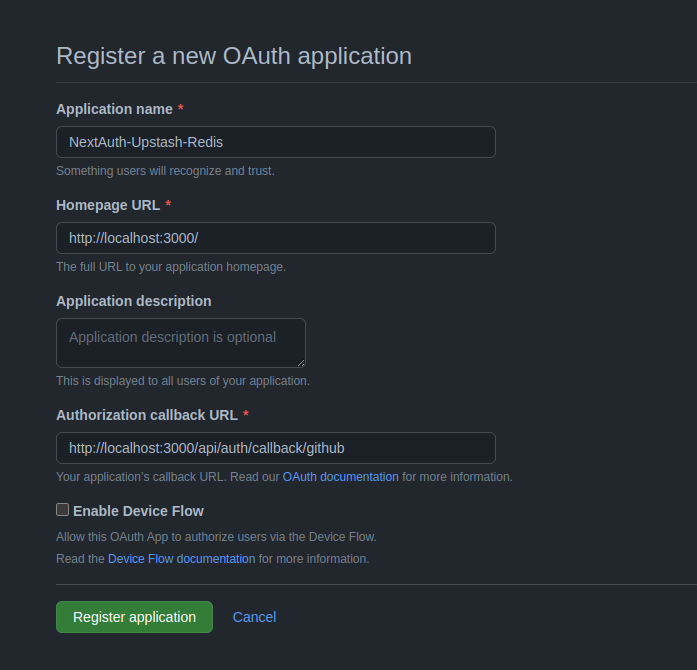 Github OAuth App